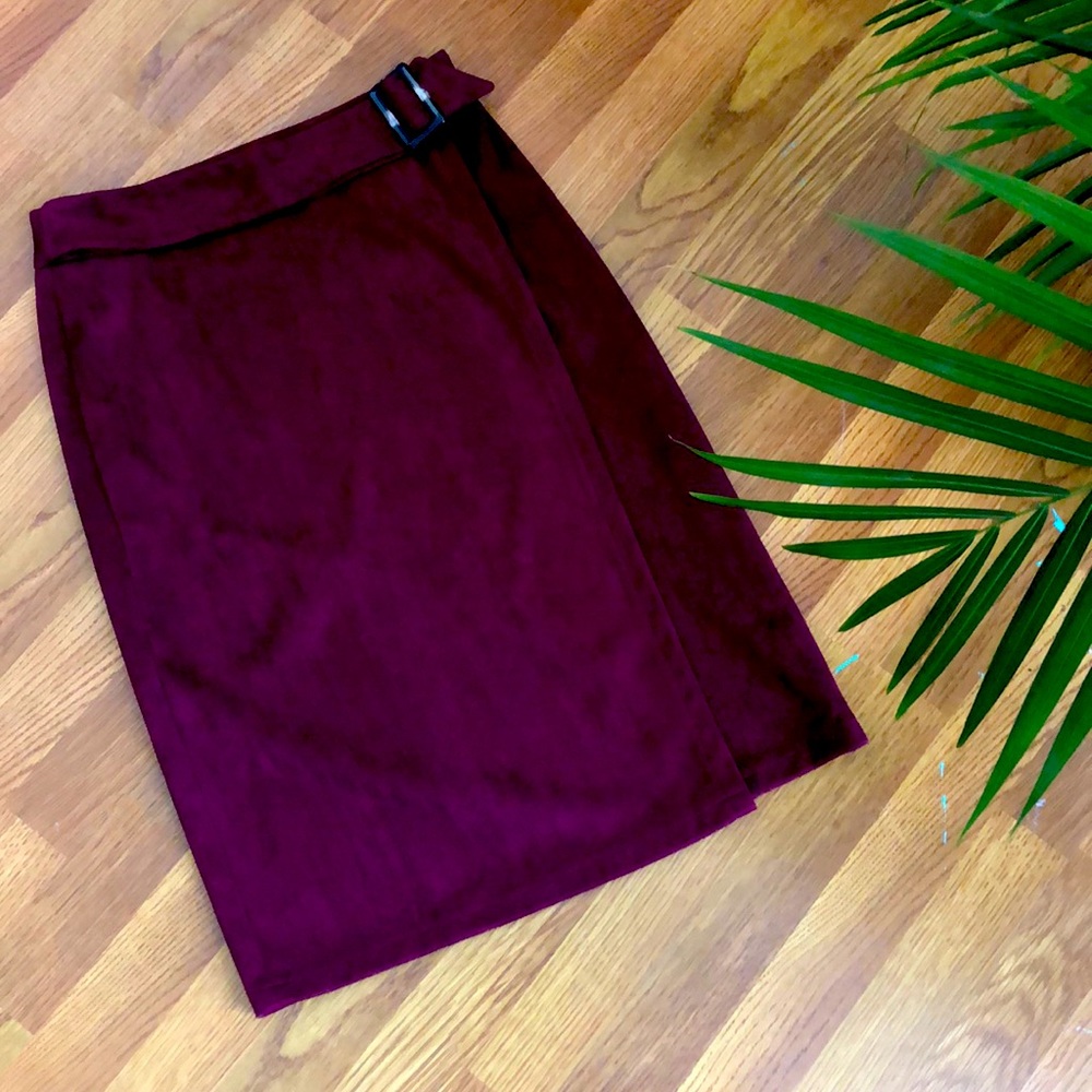 Maroon Suede Skirt